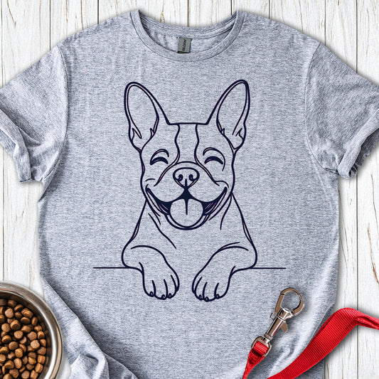 Boston Terrier Lineart — Sport Grey