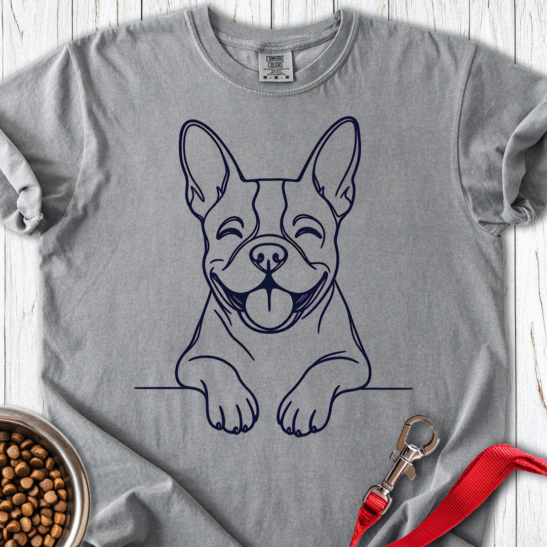 Boston Terrier Lineart Premium Tee — Grey