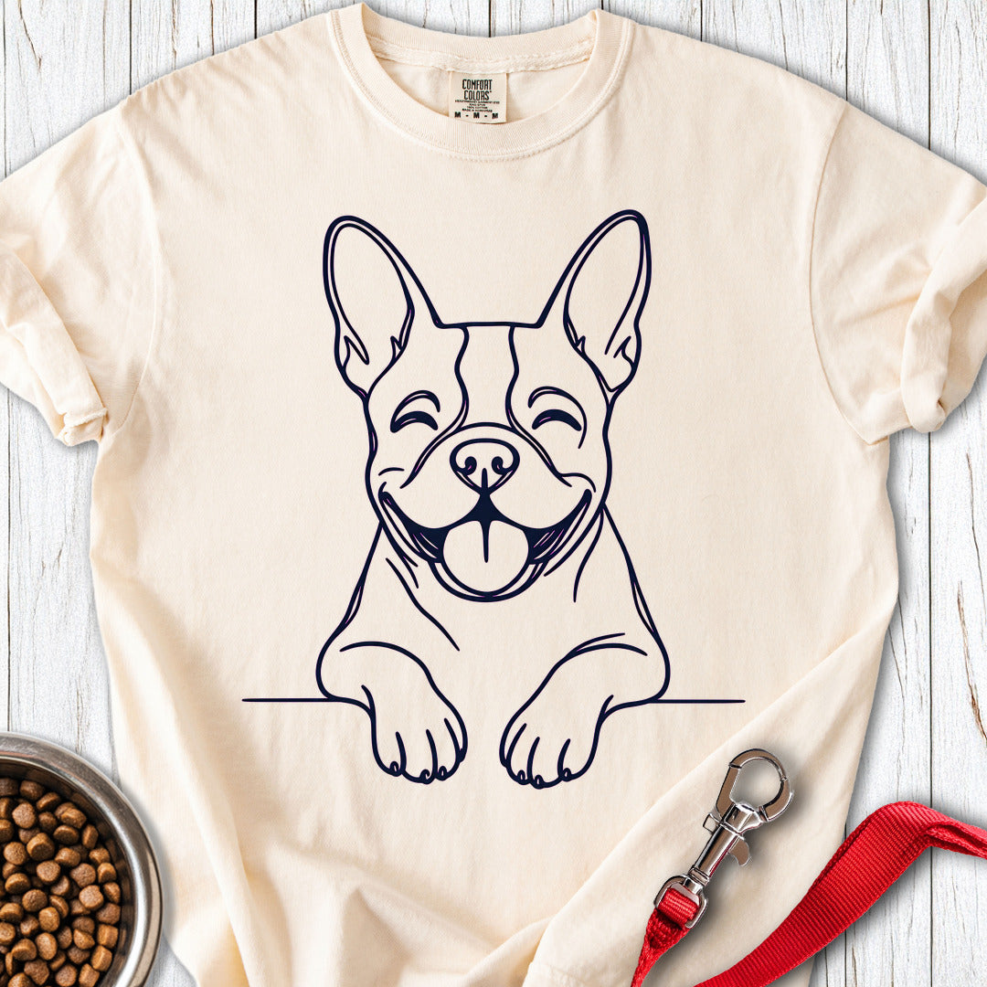 Boston Terrier Lineart Premium Tee — Ivory