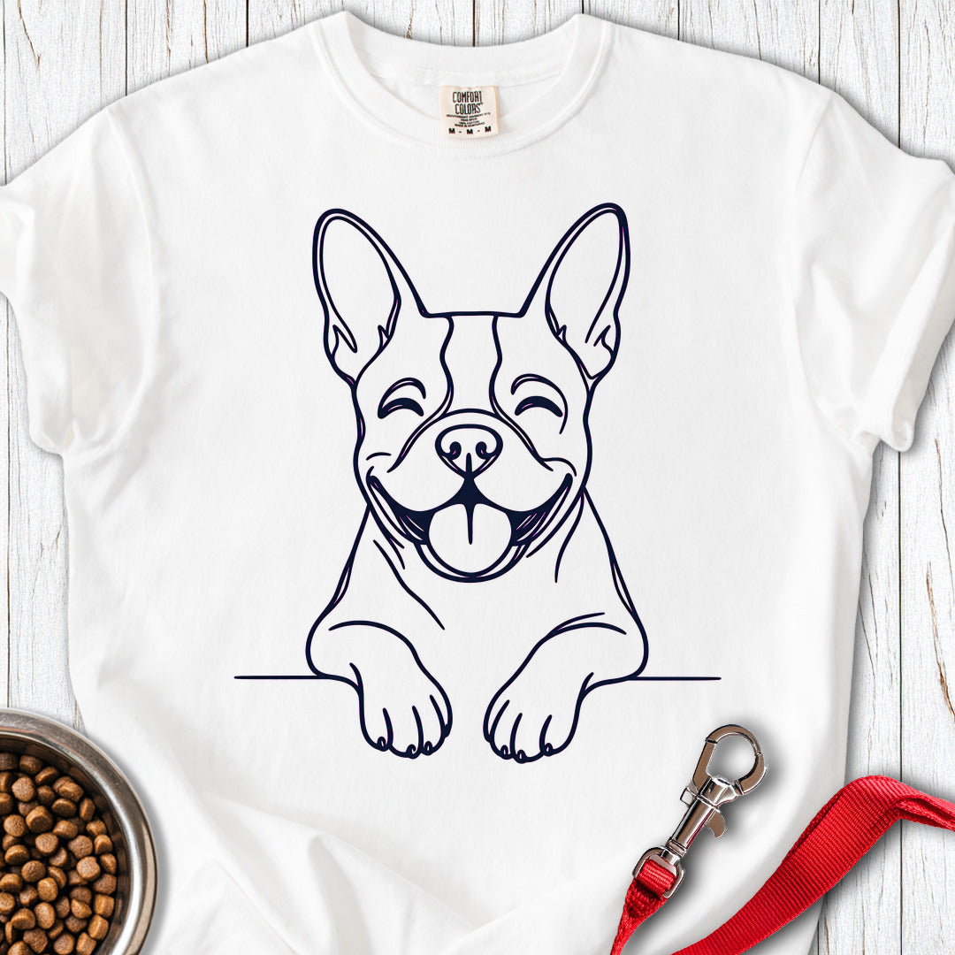 Boston Terrier Lineart Premium Tee — White