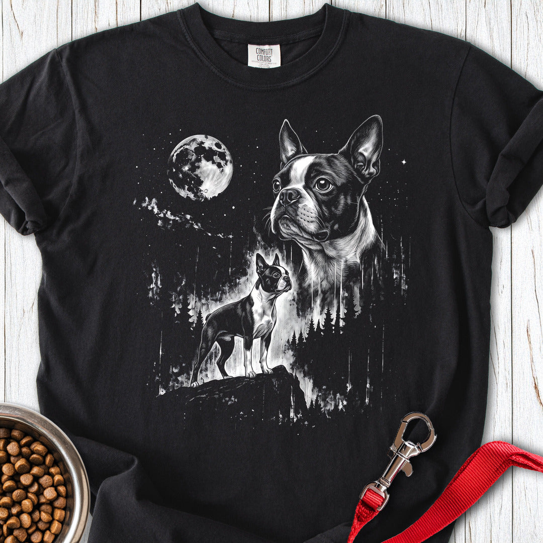 Boston Terrier Moonlight Premium Tee — Black