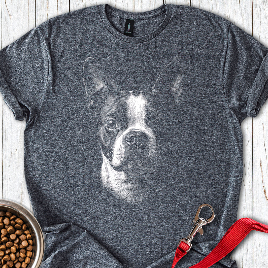 Boston Terrier Portrait — Dark Heather
