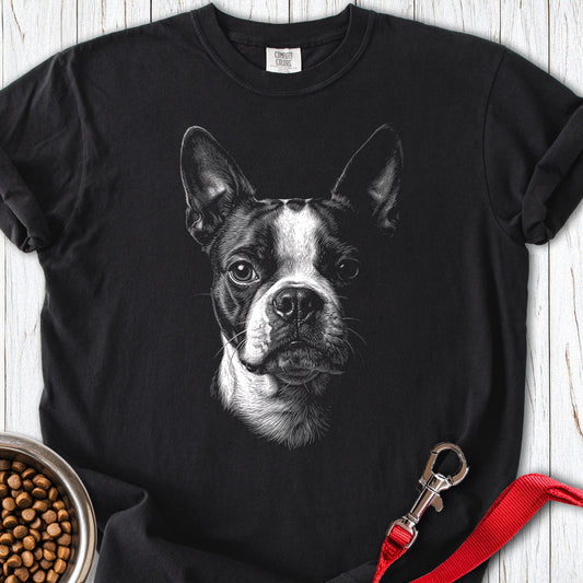 Boston Terrier Portrait Premium Tee — Black