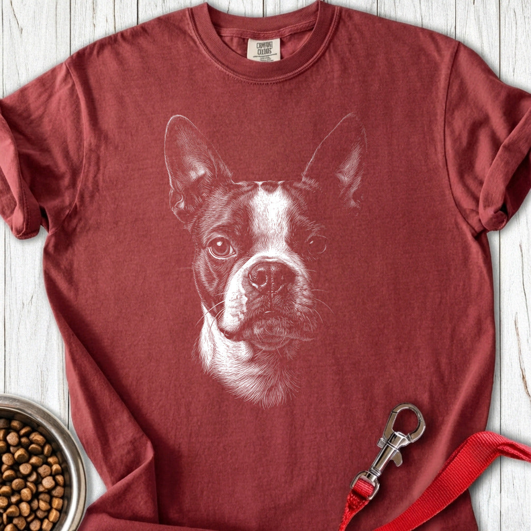 Boston Terrier Portrait Premium Tee — Brick