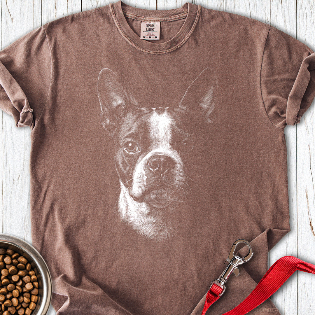 Boston Terrier Portrait Premium Tee — Espresso