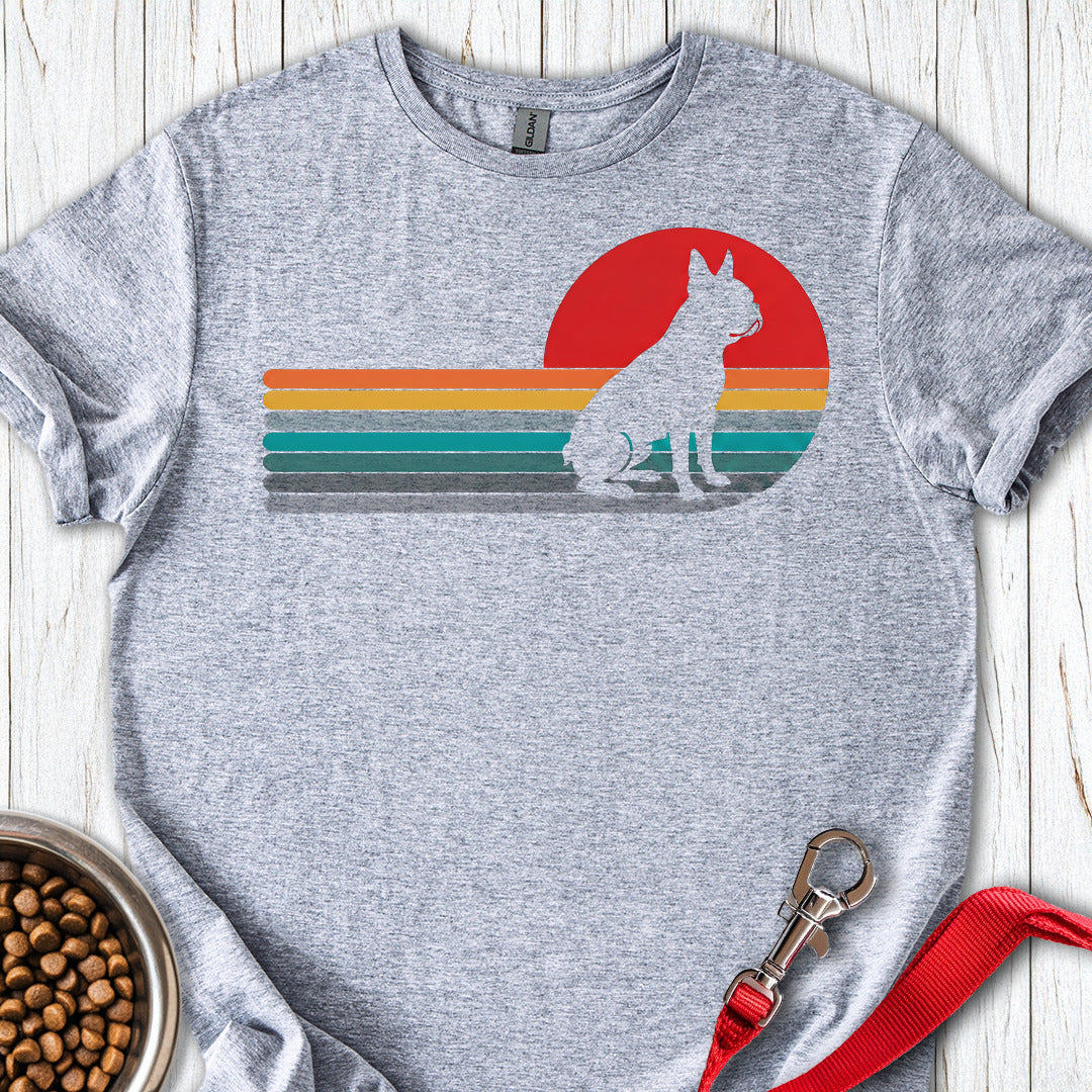 Boston Terrier Retro Sunset — Sport Grey