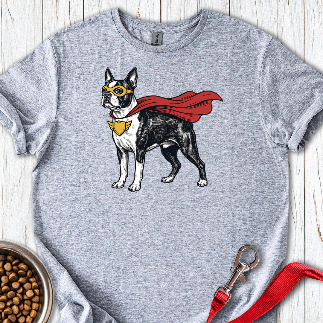 Boston Terrier Superhero — Sport Grey
