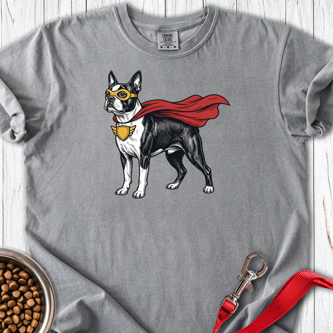 Boston Terrier Superhero Premium Tee — Grey