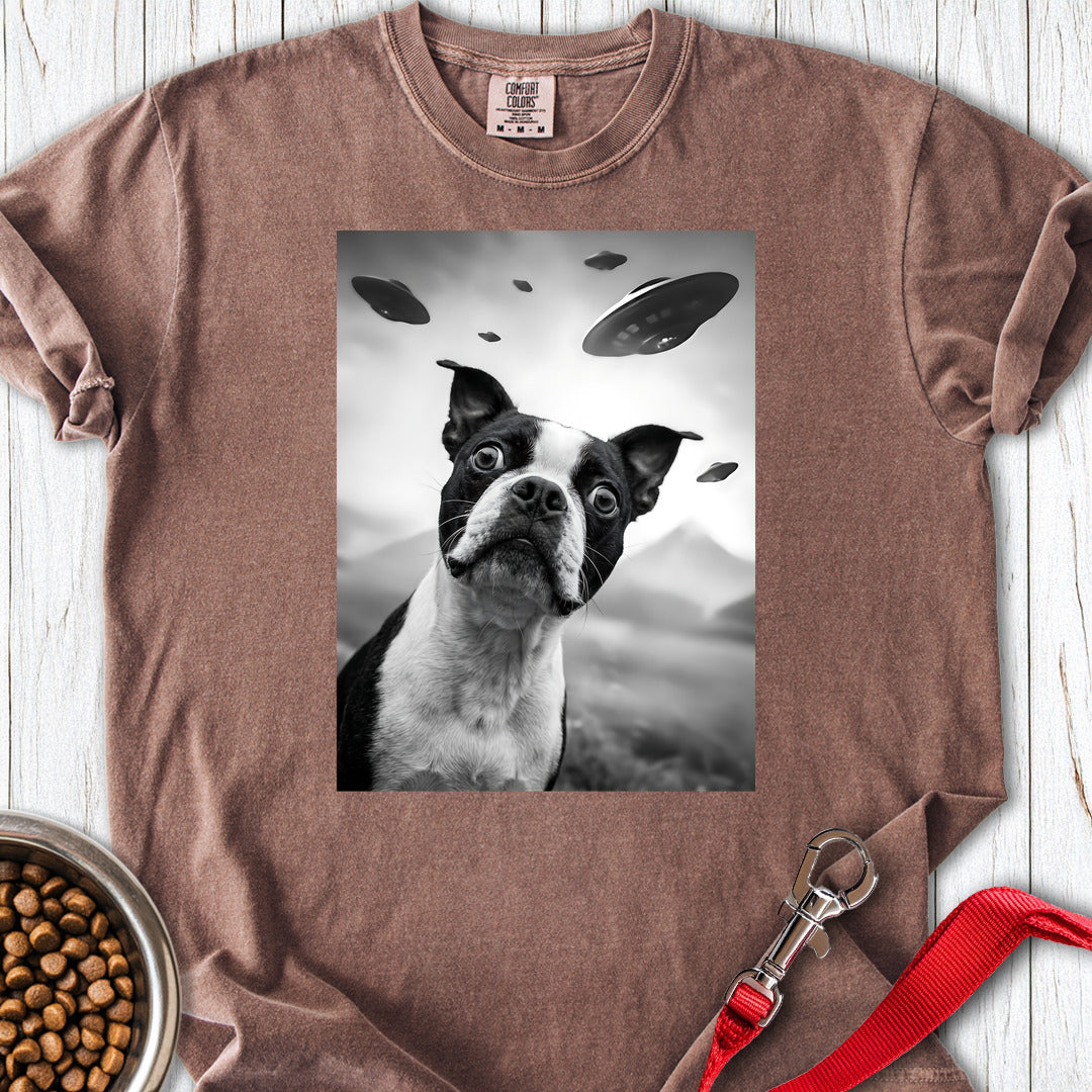 Boston Terrier UFO Premium Tee — Espresso
