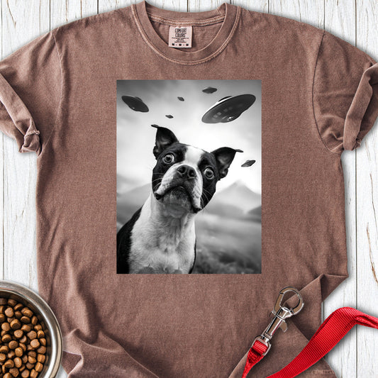 Boston Terrier UFO Premium Tee — Espresso