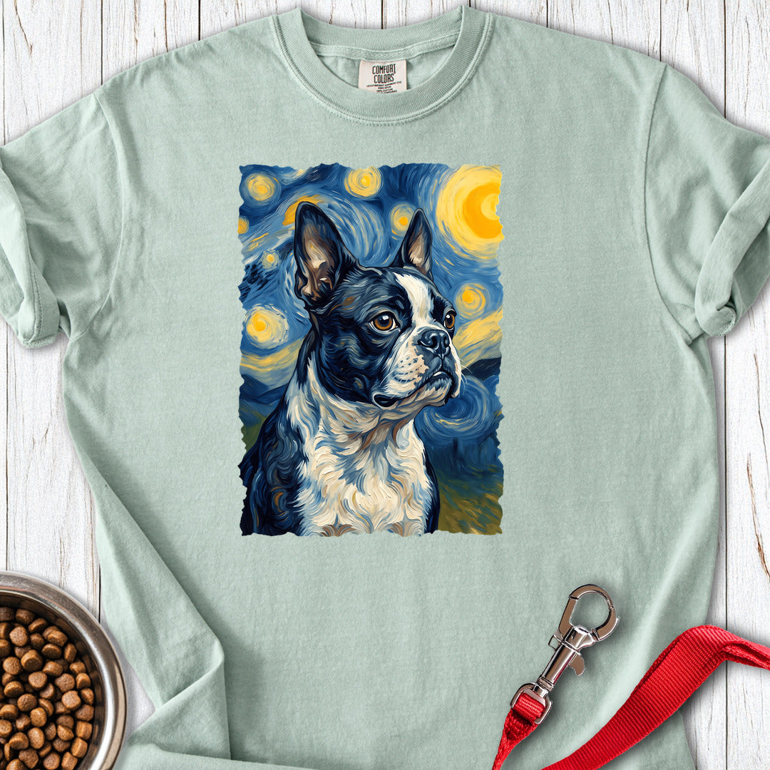 Boston Terrier Van Gogh Premium Tee — Bay
