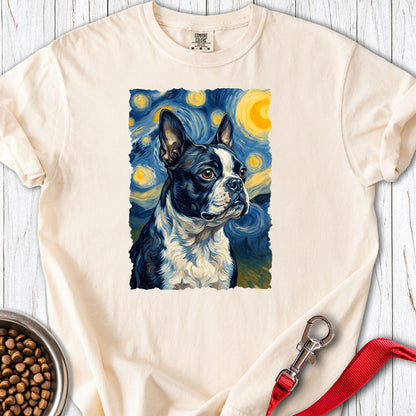Boston Terrier Van Gogh Premium Tee — Ivory