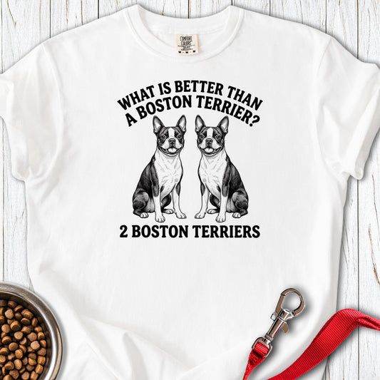 Boston Terrier What Is Better Than One Premium Tee — White