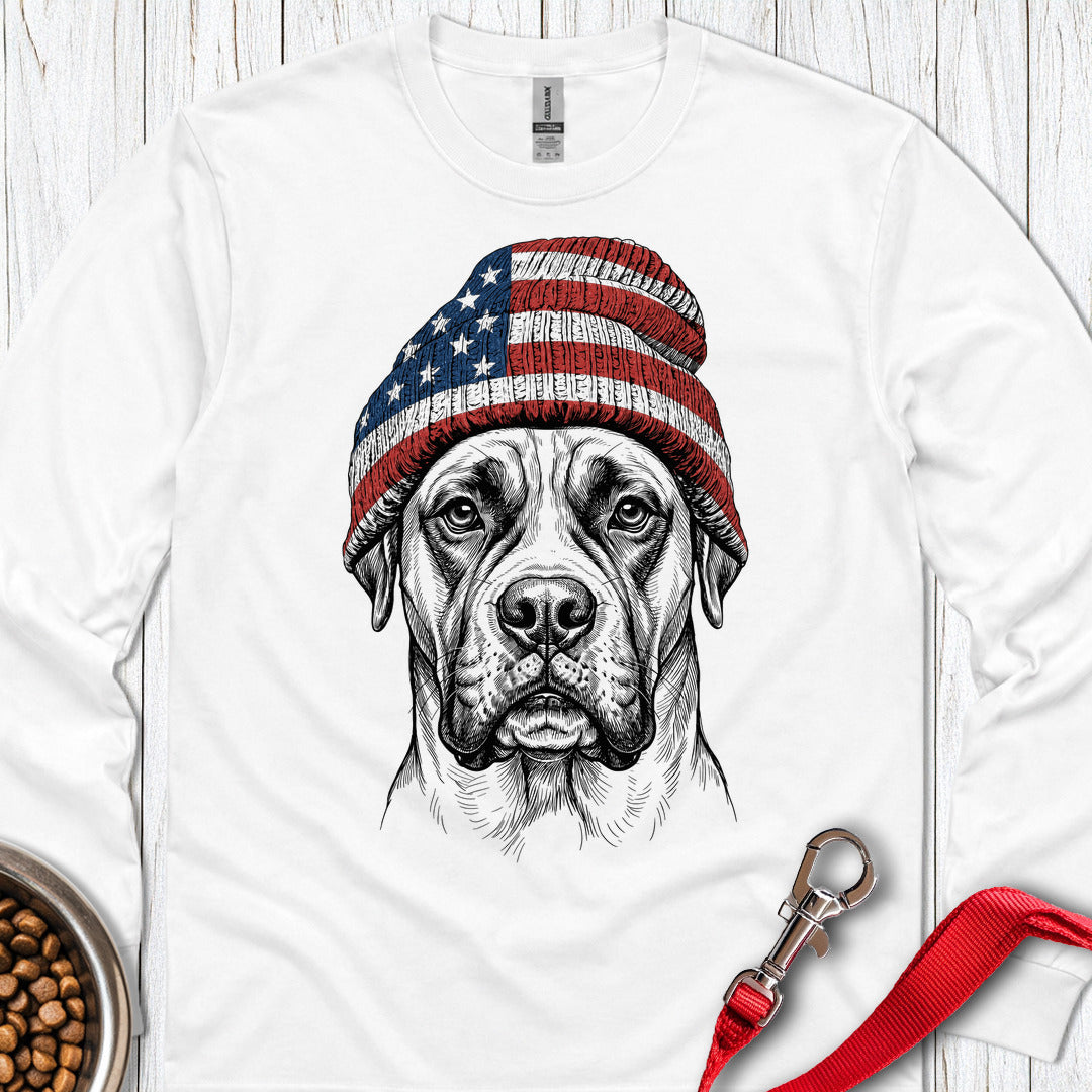Boxer Beanie USA Long Sleeve White