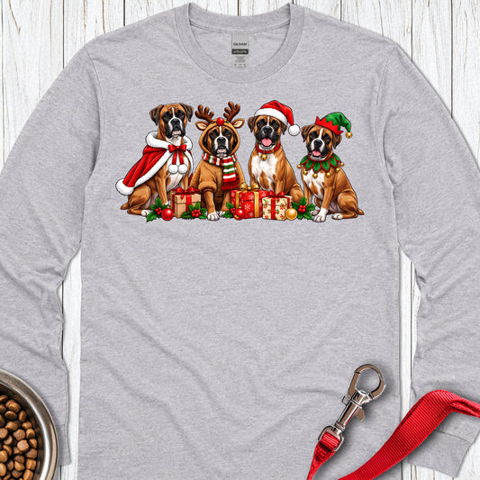 Boxer Christmas Group Long Sleeve — Sport Grey