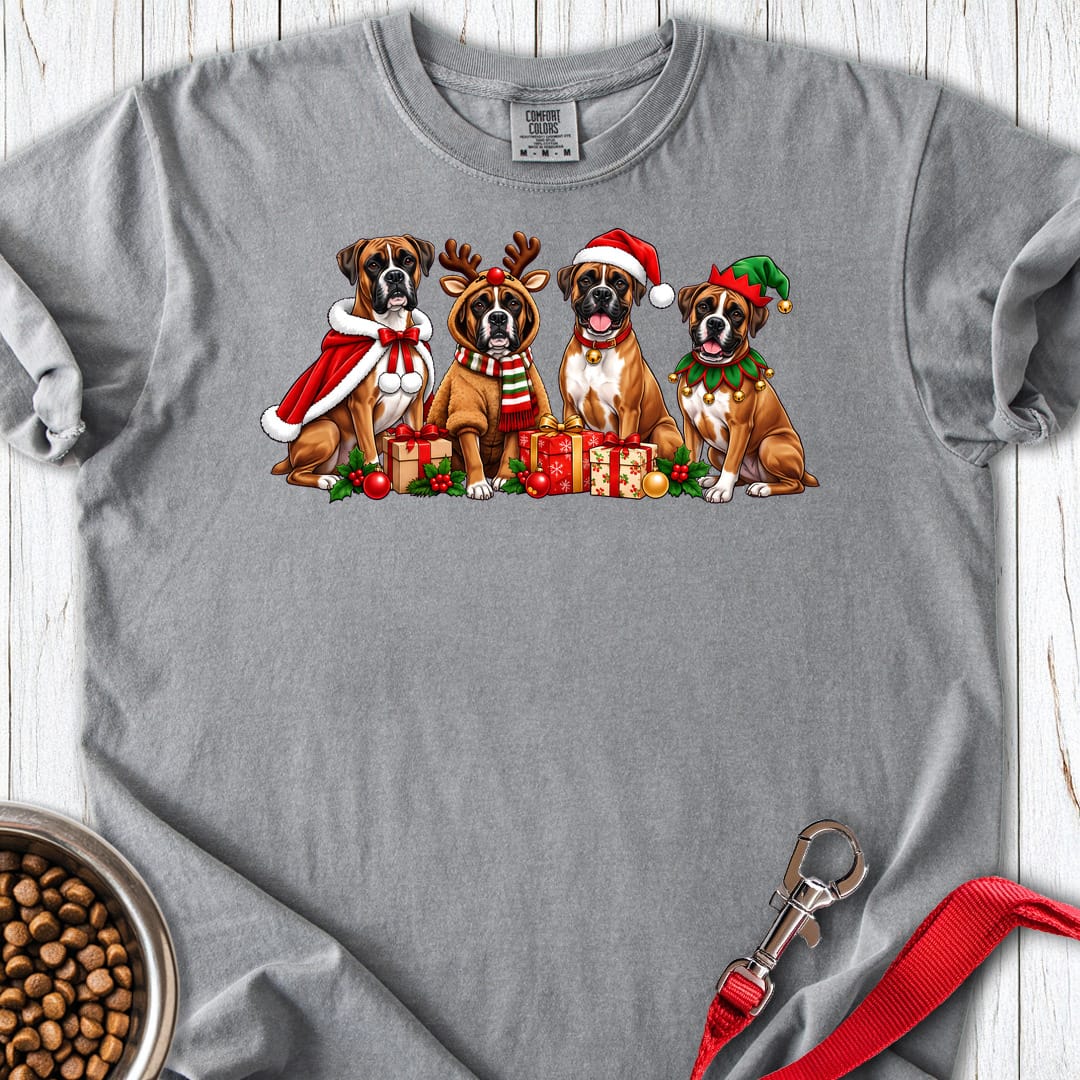 Boxer Christmas Group Premium Tee Grey