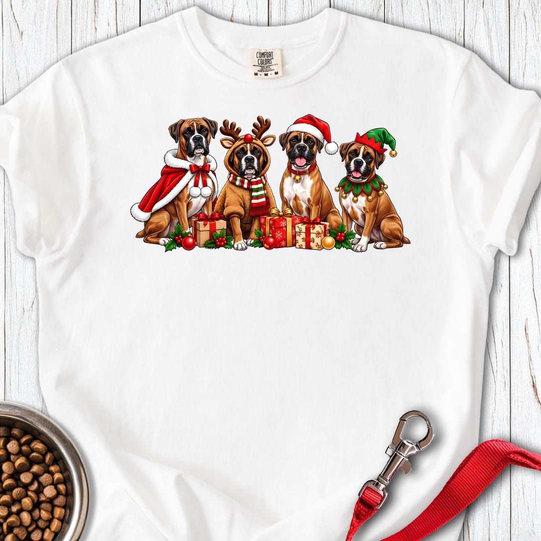 Boxer Christmas Group Premium Tee White