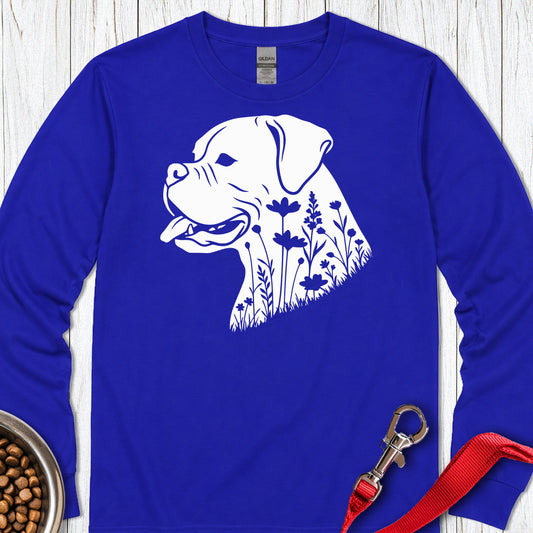 Boxer Flowers Long Sleeve — Royal