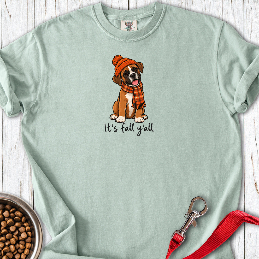 Boxer It's Fall Y'all Premium Tee — Bay