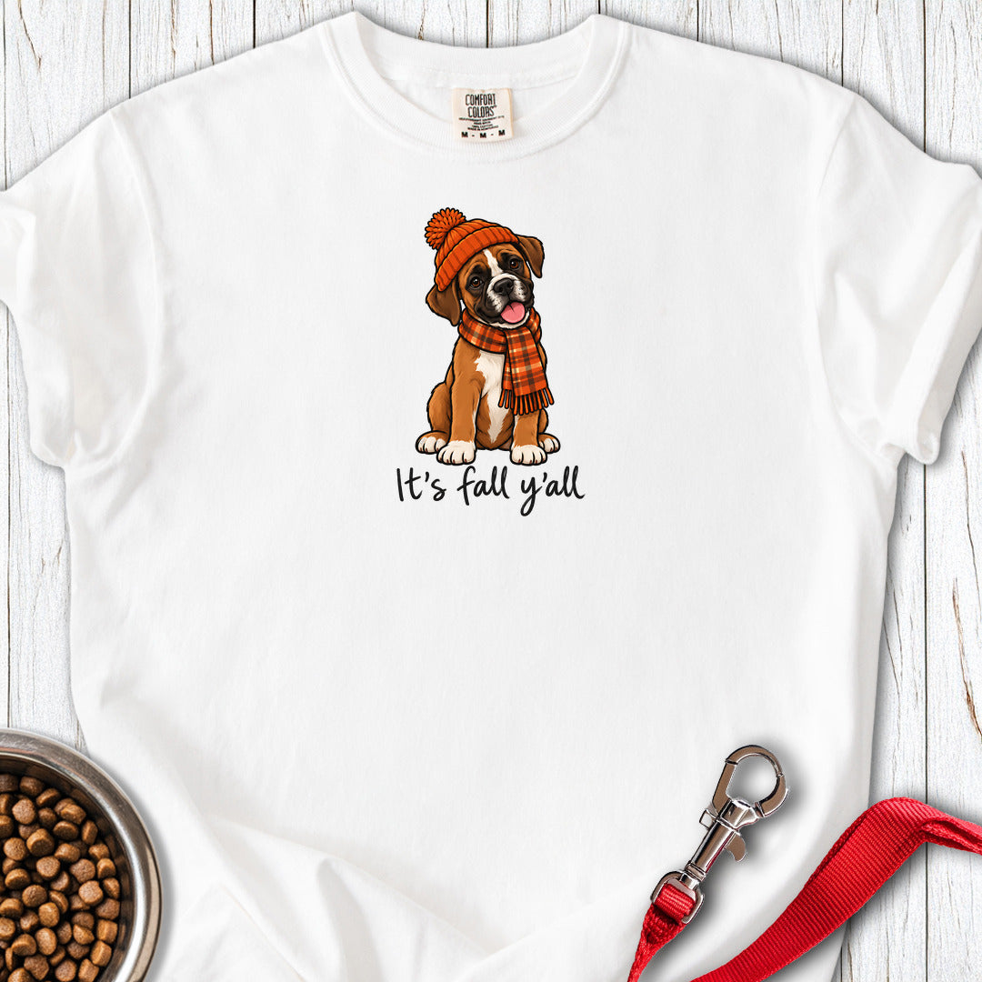 Boxer It's Fall Y'all Premium Tee — White
