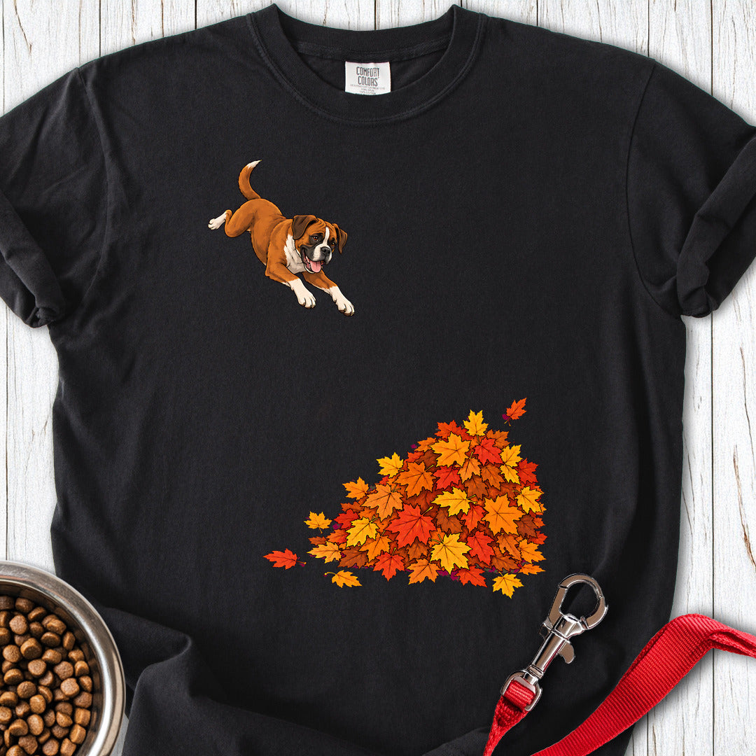 Boxer Leaf Pile Premium Tee — Black