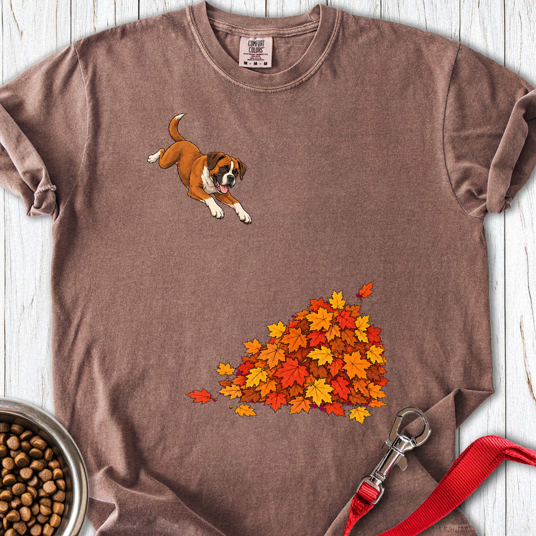Boxer Leaf Pile Premium Tee — Espresso