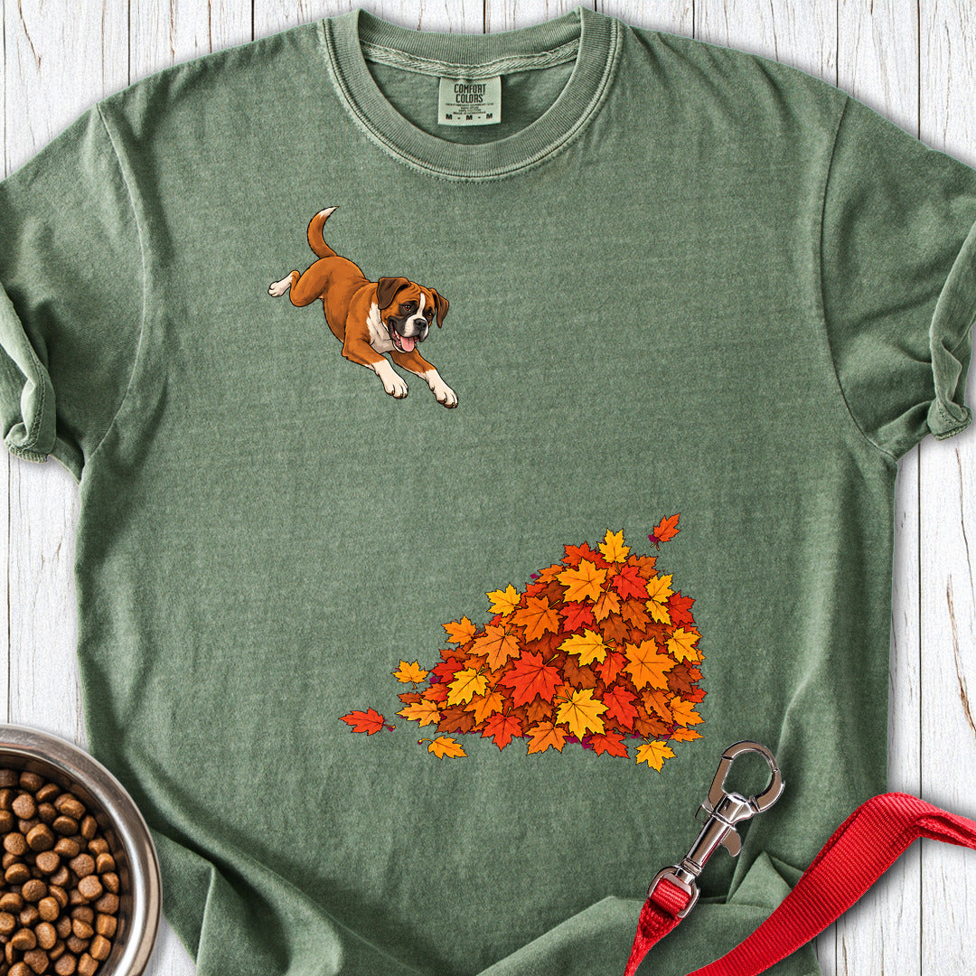 Boxer Leaf Pile Premium Tee — Moss