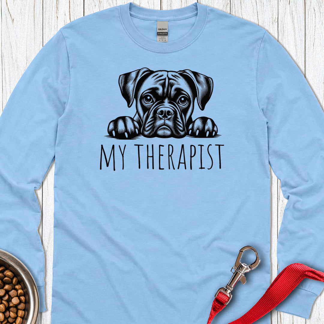 Boxer My Therapist Long Sleeve — Carolina Blue
