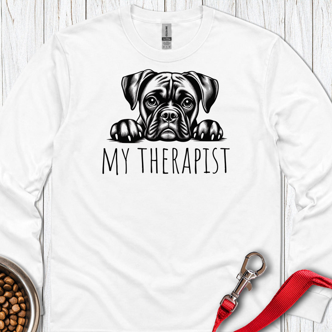 Boxer My Therapist Long Sleeve — White
