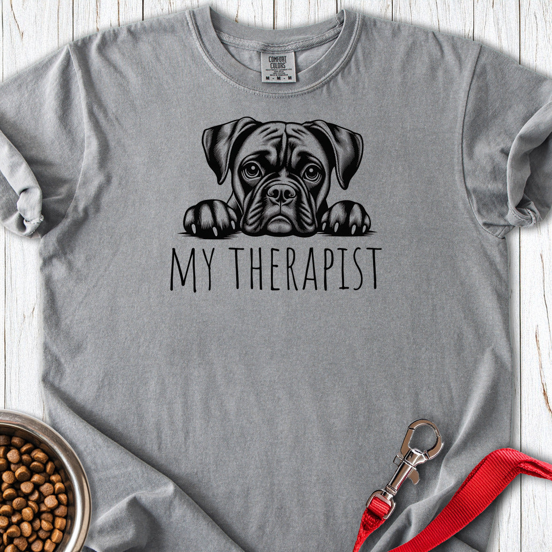 Boxer My Therapist Premium Tee — Grey