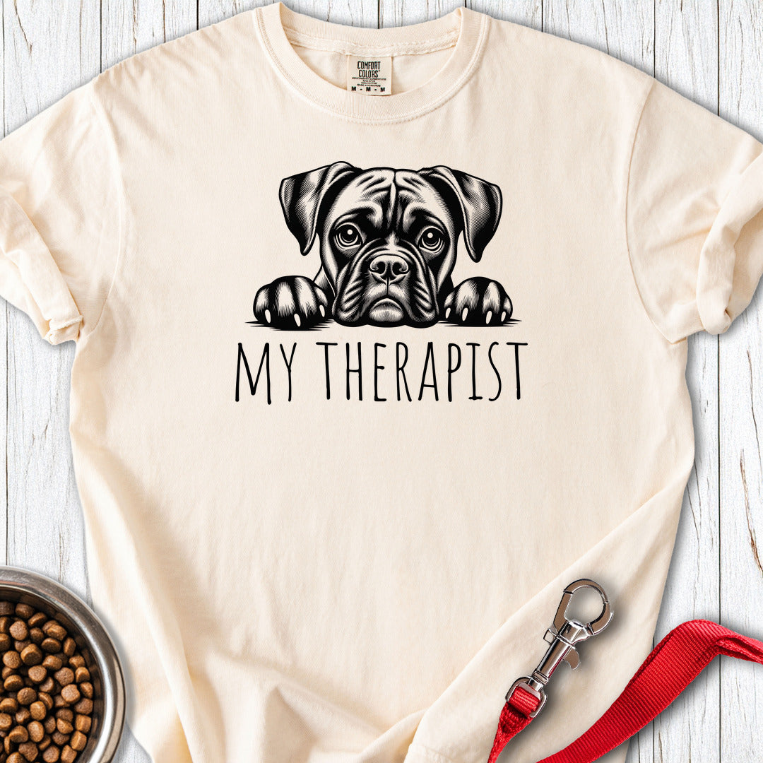 Boxer My Therapist Premium Tee — Ivory