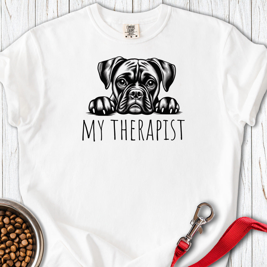 Boxer My Therapist Premium Tee — White