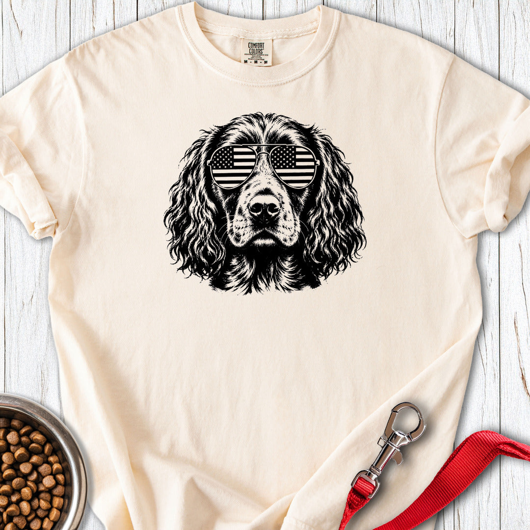 Boykin Spaniel Flag Shades Premium Tee — Ivory