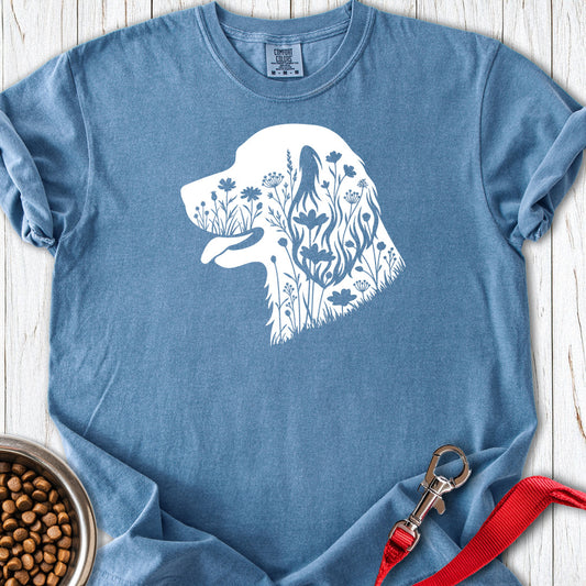 Boykin Spaniel Flowers Premium Tee Blue Jean