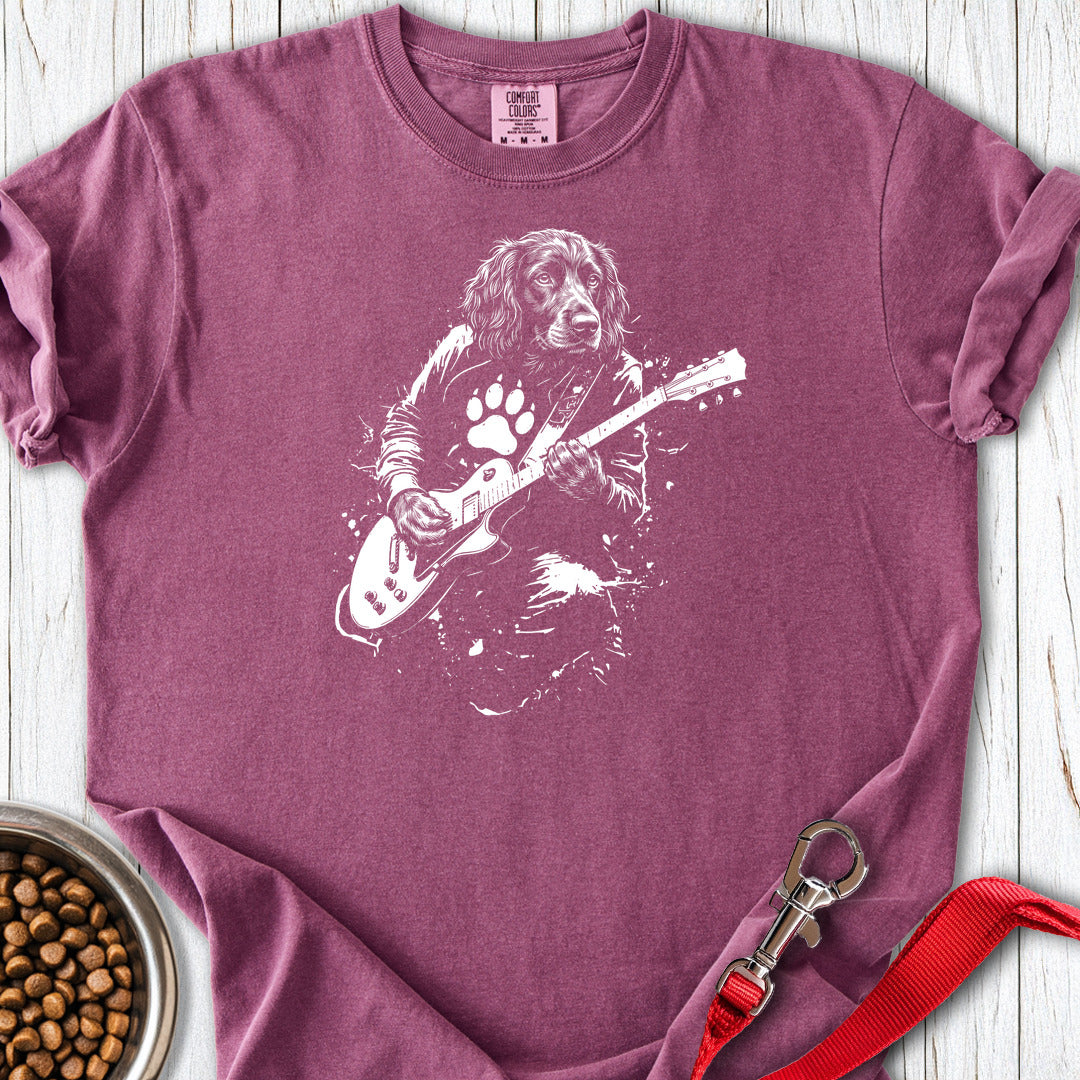 Boykin Spaniel Guitar Premium Tee — Berry