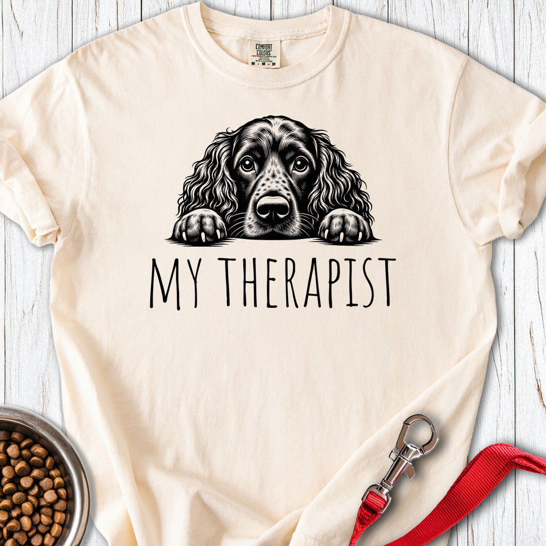Boykin Spaniel My Therapist Premium Tee — Ivory