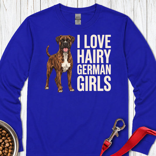 Brindle Boxer Hairy German Girls Long Sleeve — Royal