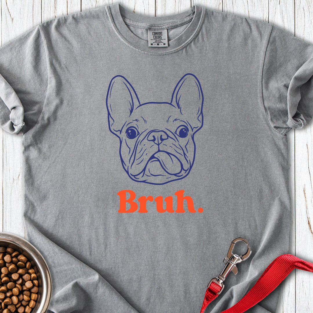 Bruh French Bulldog Premium Tee Grey