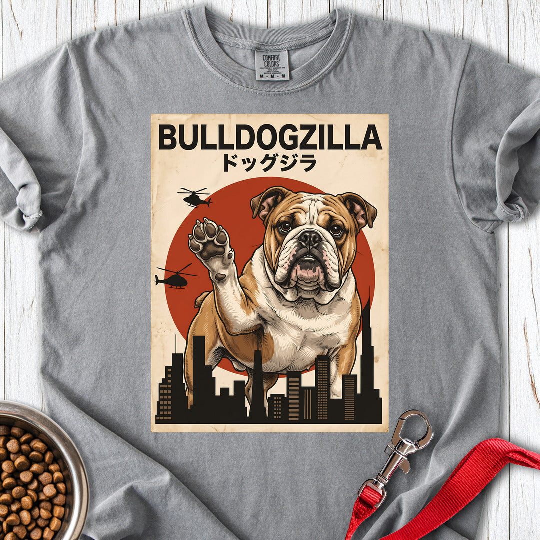 English Bulldog Bulldogzilla Premium Tee Grey