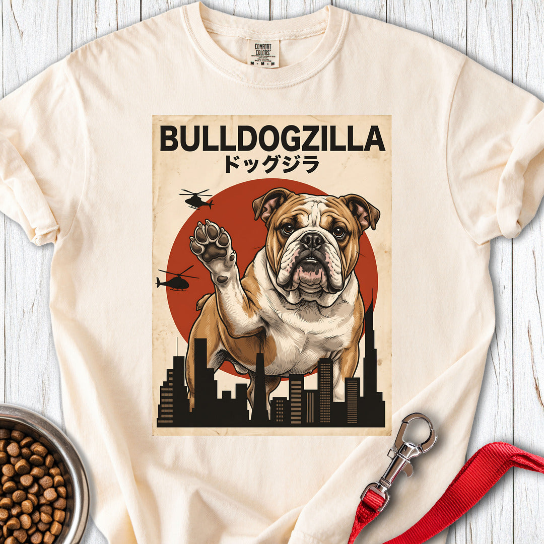 English Bulldog Bulldogzilla Premium Tee Ivory