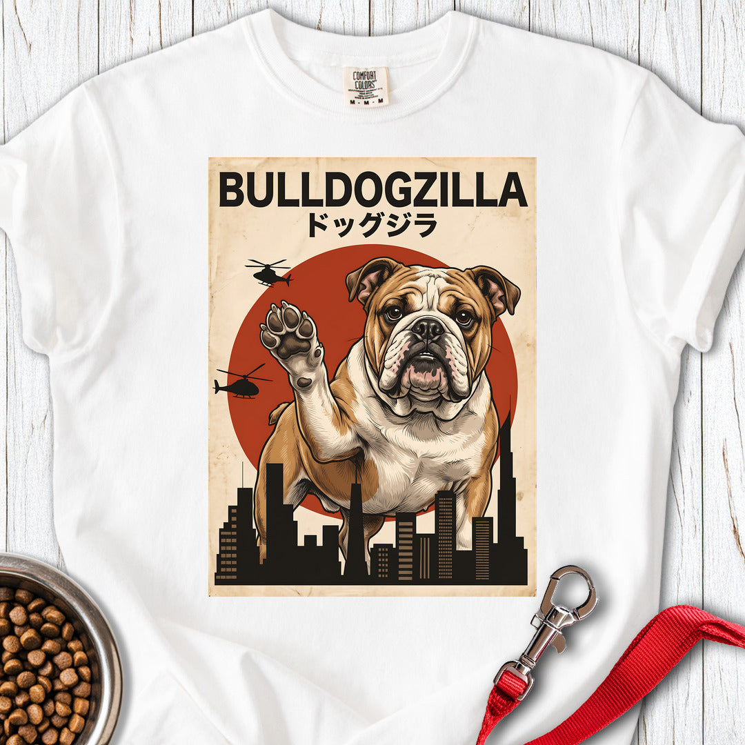 English Bulldog Bulldogzilla Premium Tee White