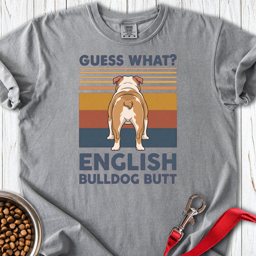 English Bulldog Butt Premium Tee Grey
