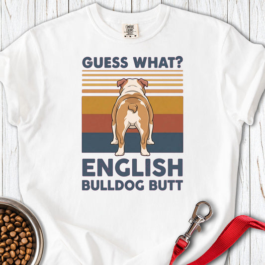 English Bulldog Butt Premium Tee White