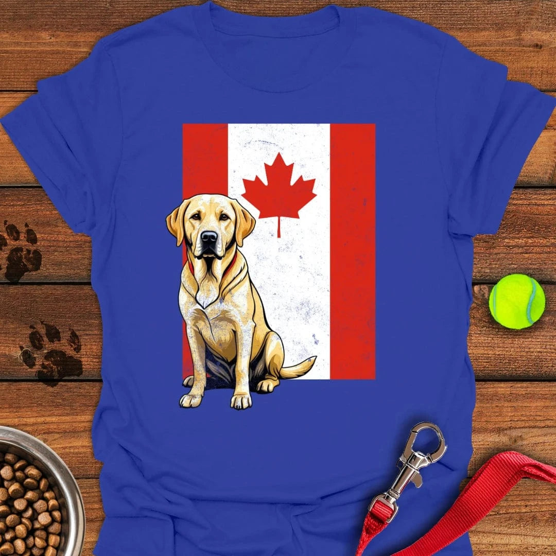 Yellow Labrador Canada Flag T-Shirt Royal