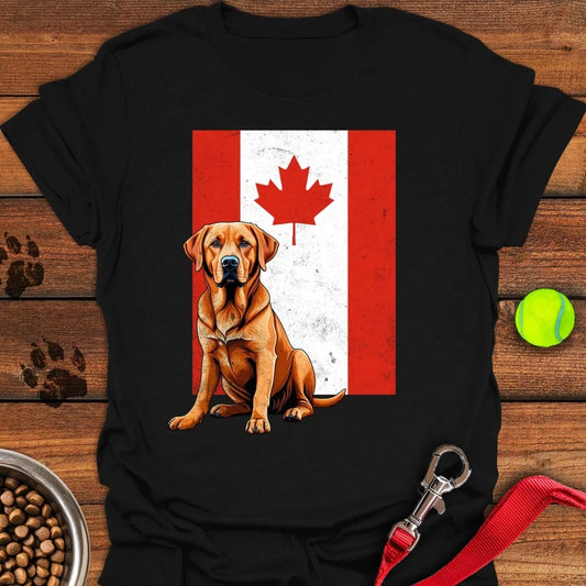 Fox Red Labrador Canada Flag T-Shirt Black