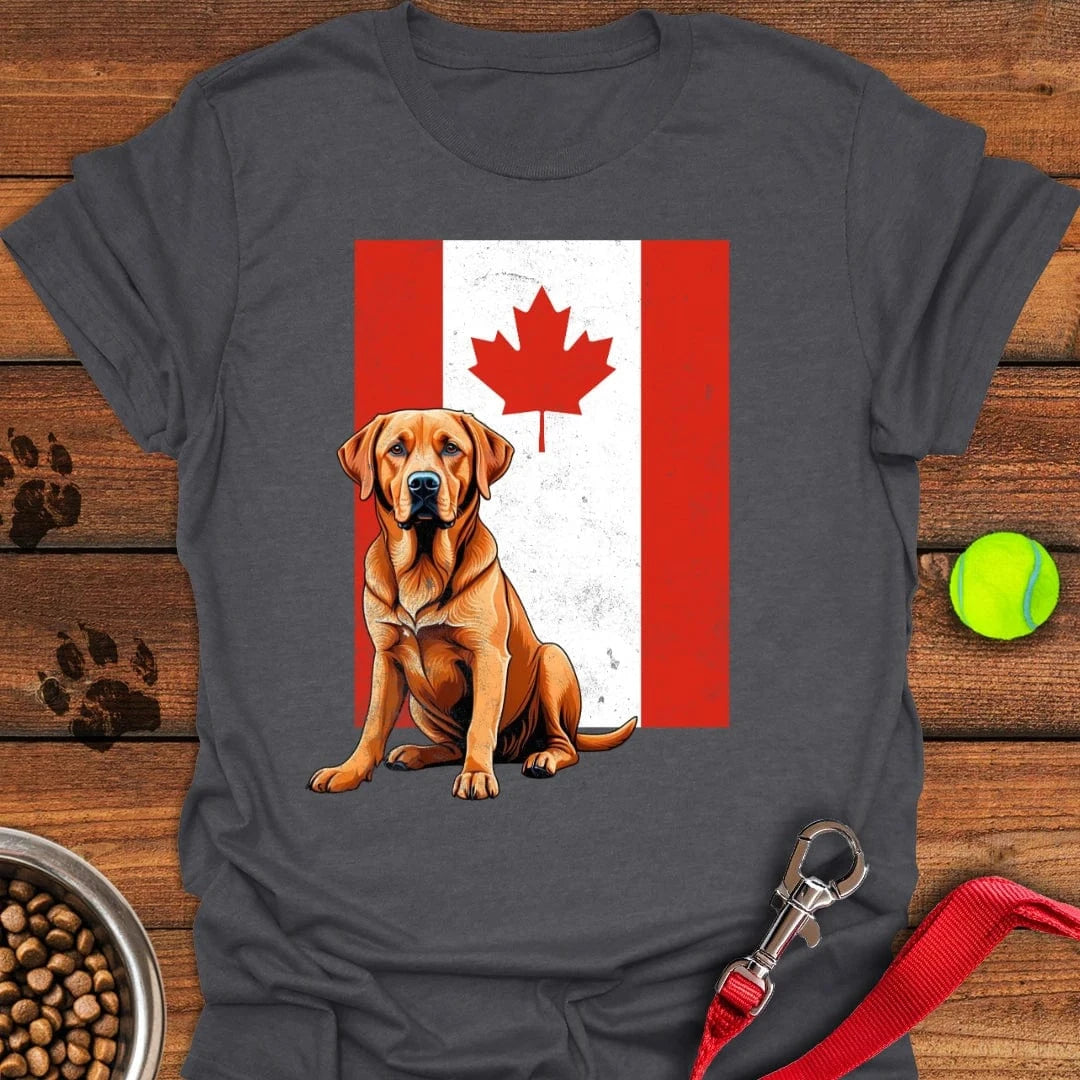 Fox Red Labrador Canada Flag T-Shirt Dark Heather