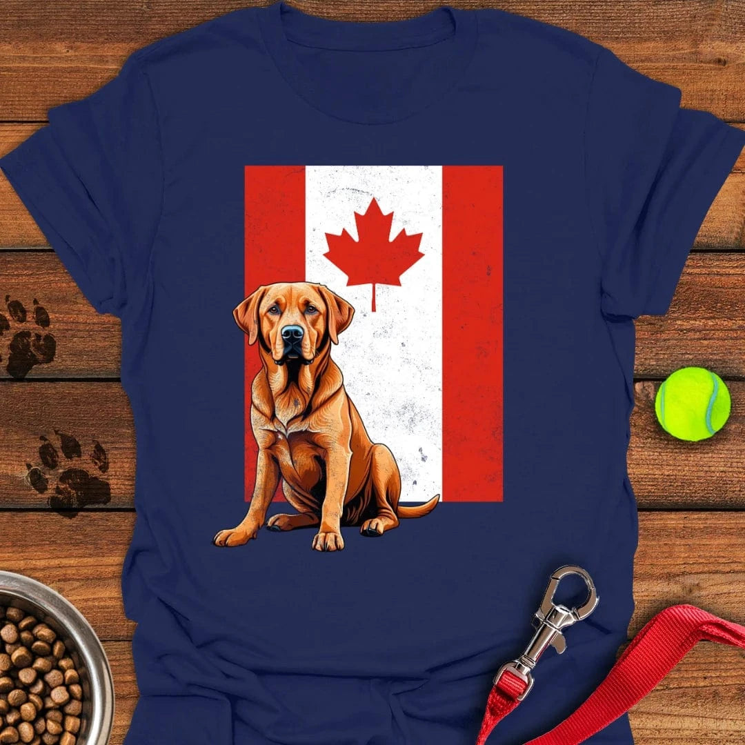 Fox Red Labrador Canada Flag T-Shirt Navy