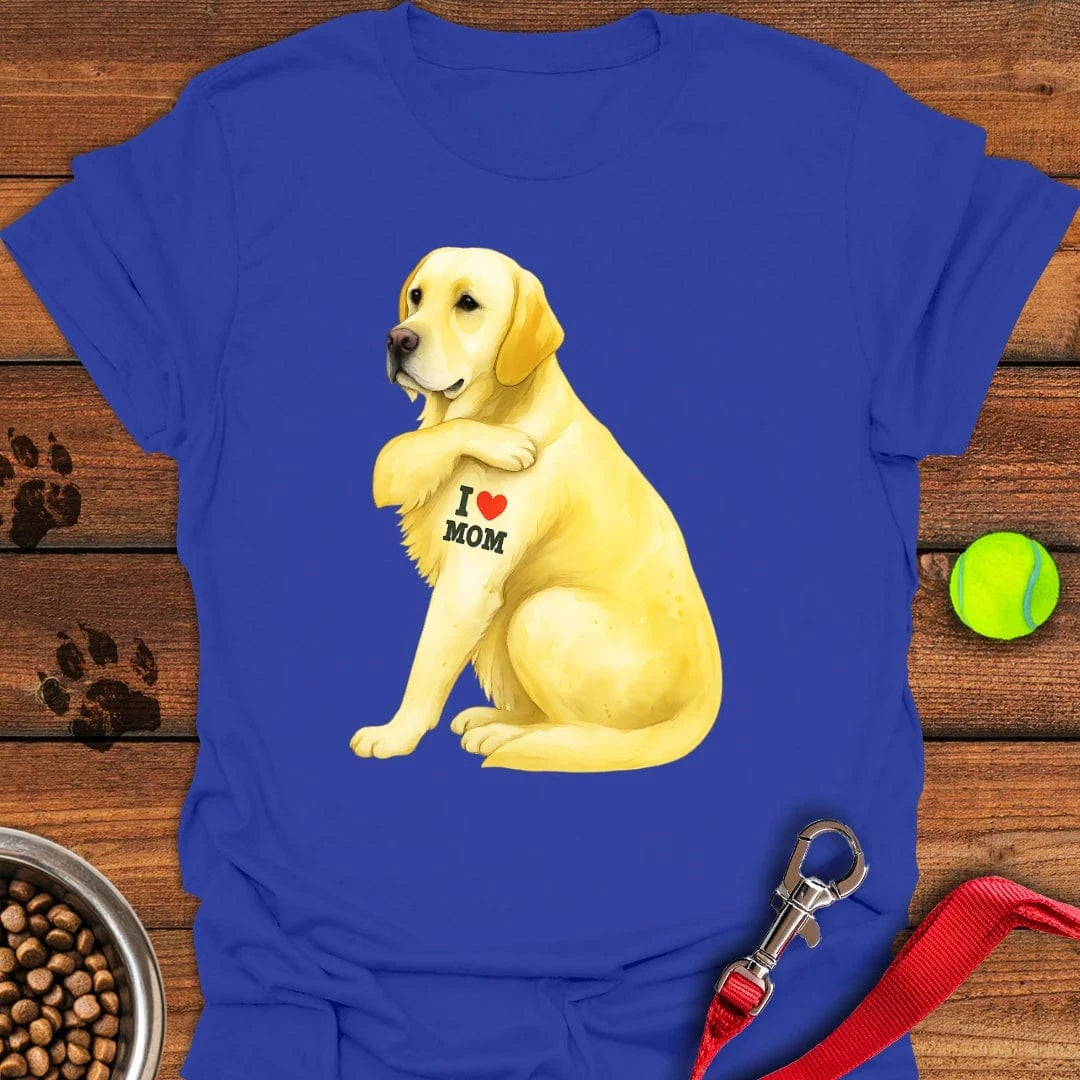 Yellow Labrador I Love Mom T-Shirt Royal