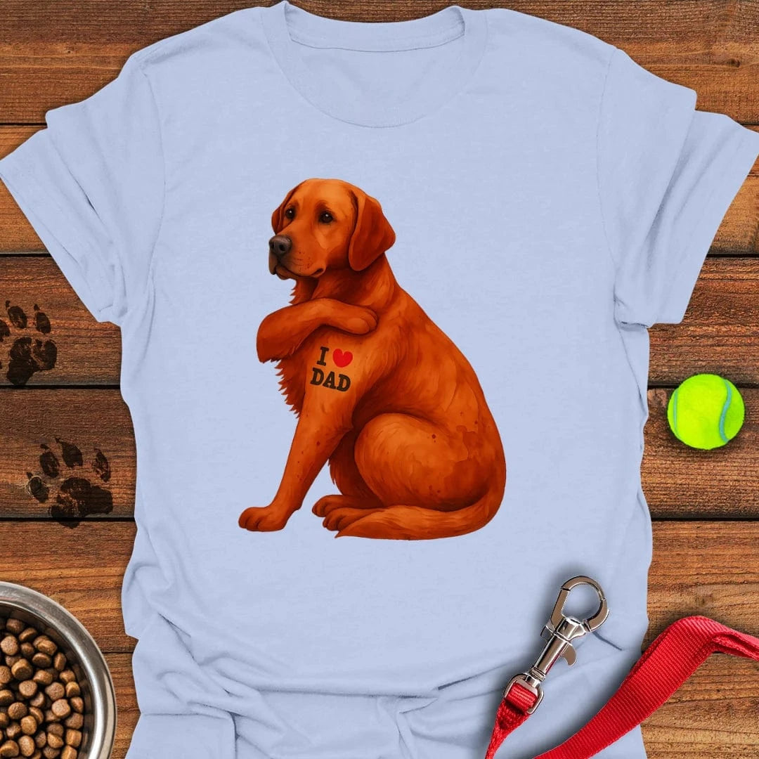 Fox Red Labrador I Love Dad T-Shirt Light Blue