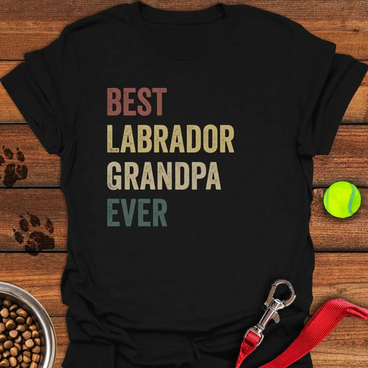 Best Labrador Grandpa T-Shirt Black